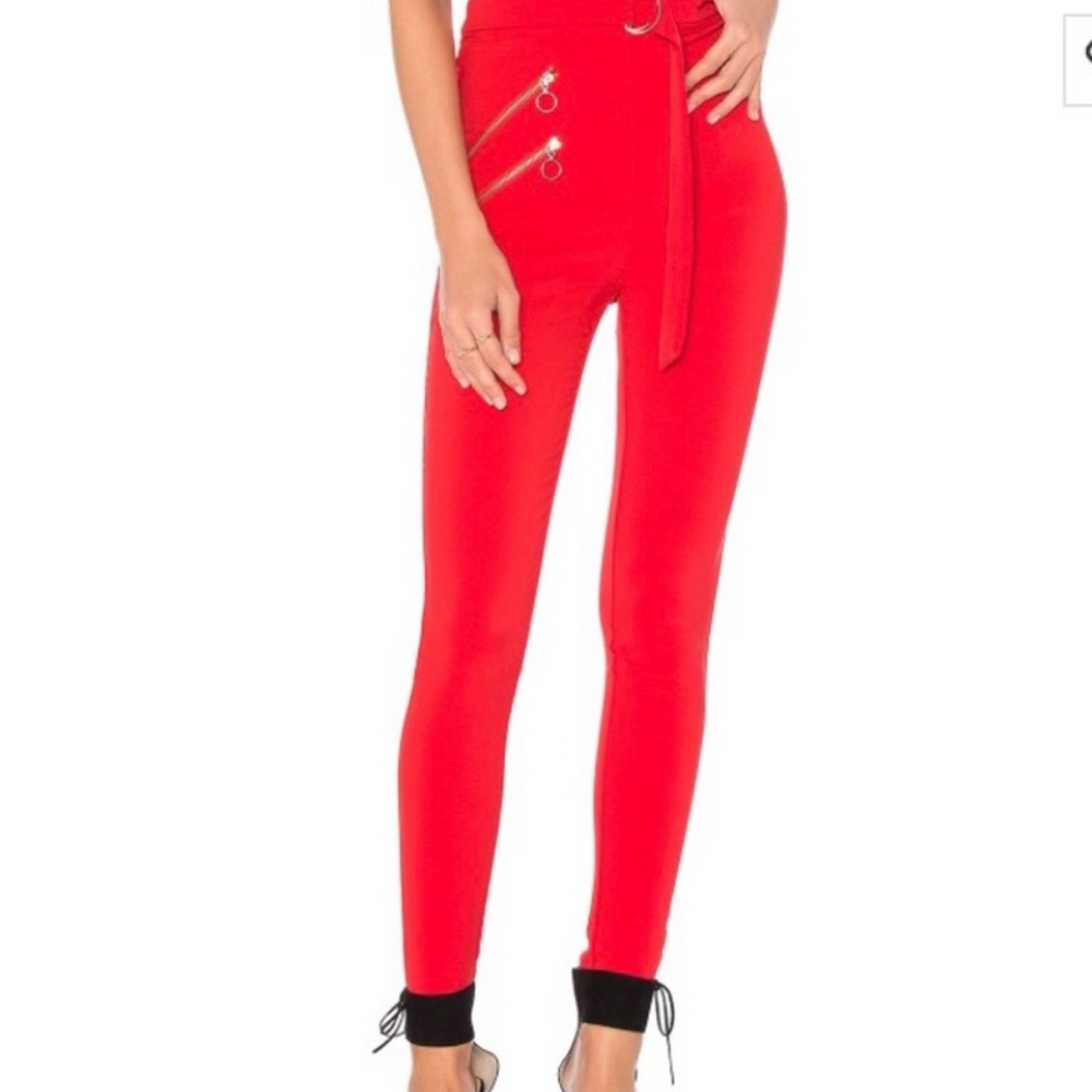 High waisted Red Legging Pants
